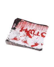 12 tovaglioli in carta HAPPY HALLOWEEN insanguinati cm.16,5x16,5 ca. in termoretraibile con cartellino/etichetta 12 tovaglioli in carta HAPPY HALLOWEEN insanguinati cm.16,5x16,5 ca. in termoretraibile con cartellino/etichetta