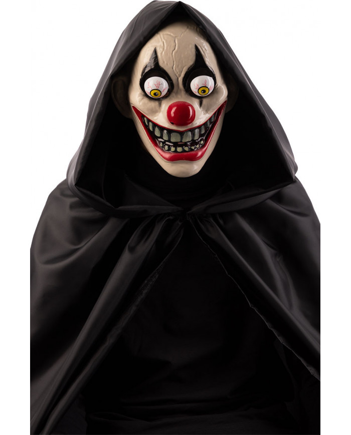 Plastic mask with the appearance of a scary clown with bulging