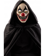 Plastic mask with the appearance of a scary clown with bulging