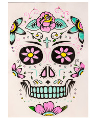 Carpeta tatuajes G.I.D. rostro calavera mexicana mujer en bolsa sobre cartoncillo Carpeta tatuajes G.I.D. rostro calavera mexicana mujer en bolsa sobre cartoncillo