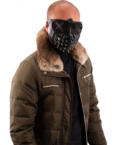 Black plastic mask with studs suitable for various styles of