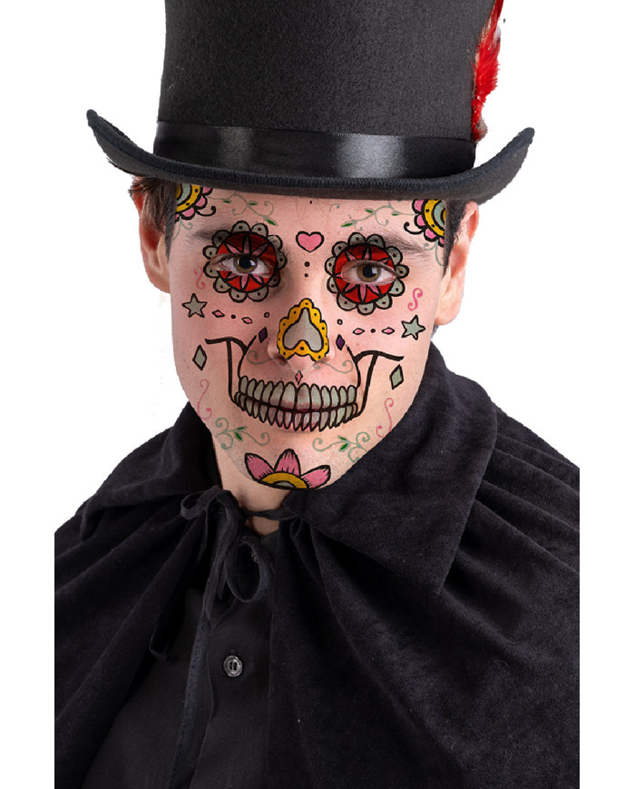 Carpeta tatuajes G.I.D. rostro calavera mexicana hombre en bolsa sobre cartoncillo Carpeta tatuajes G.I.D. rostro calavera mexicana hombre en bolsa sobre cartoncillo
