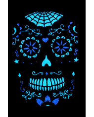 Carpeta tatuajes G.I.D. rostro calavera mexicana hombre en bolsa sobre cartoncillo Carpeta tatuajes G.I.D. rostro calavera mexicana hombre en bolsa sobre cartoncillo