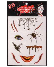 Fiche de tatouages araignées, dans un sachet sur papier cartonné Fiche de tatouages araignées, dans un sachet sur papier cartonné