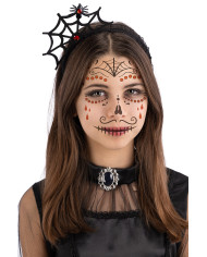 Fiche de tatouages pour visage tête de mort mexicaine, dans un sachet sur papier cartonné