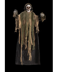 Hanging skeleton with hood h.cm.160 with lights, sound and movement (batteries included) with label