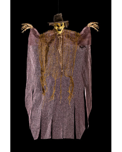 Squelette à suspendre avec visage en jute, chapeau h. 45 cm env., avec étiquette volante / étiquette Squelette à suspendre avec visage en jute, chapeau h. 45 cm env., avec étiquette volante / étiquette