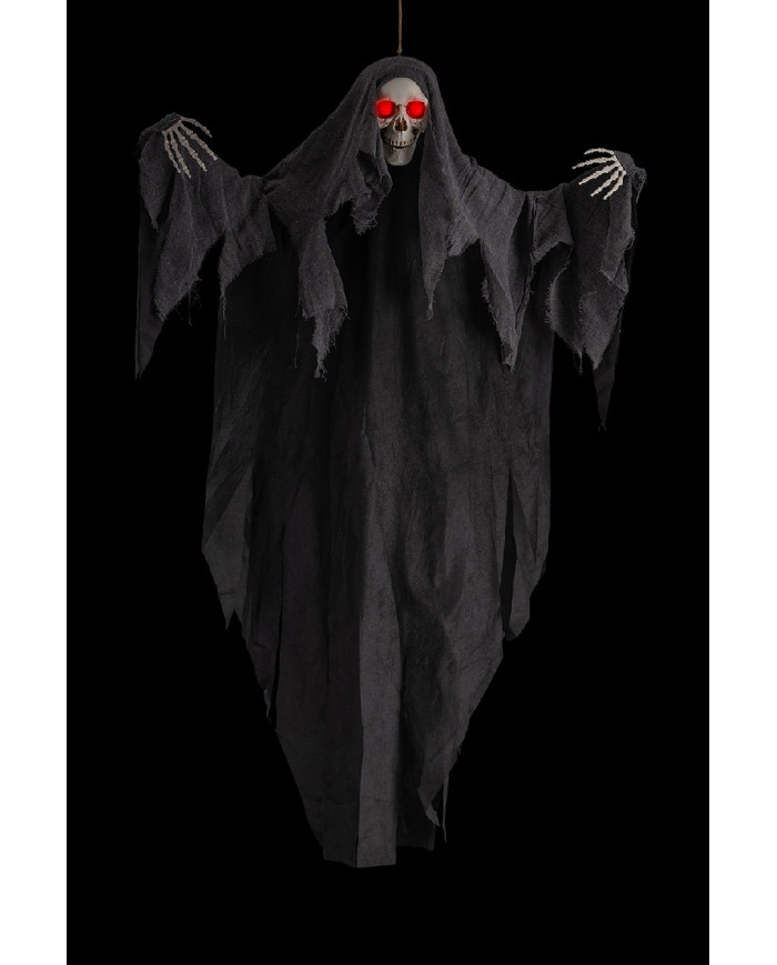 Hanging skeleton grey dressed with light h.cm.160 (batteries included) with label