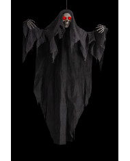 Hanging skeleton grey dressed with light h.cm.160 (batteries included) with label