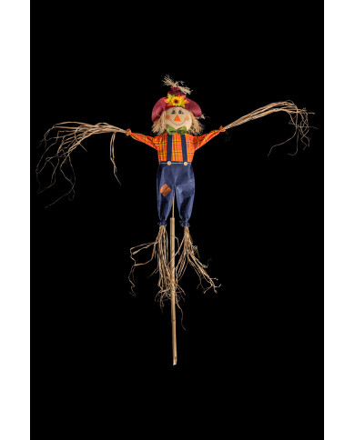 Vogelscheuche für den Garten, ca. 180 cm hoch, versch. Modelle mit Pappschild/Etikett