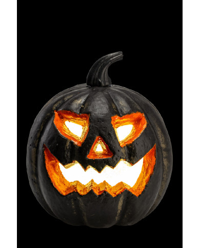 Calabaza decorativa de 24 cm de diám. aprox. con luces (pilas incluidas) con etiqueta colgante/etiqueta adhesiva Calabaza decorativa de 24 cm de diám. aprox. con luces (pilas incluidas) con etiqueta colgante/etiqueta adhesiva