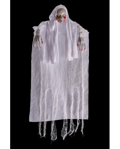 Muñeca de terror para colgar ensangrentada de 70 cm de alto aprox. con etiqueta colgante/etiqueta adhesiva Muñeca de terror para colgar ensangrentada de 70 cm de alto aprox. con etiqueta colgante/etiqueta adhesiva