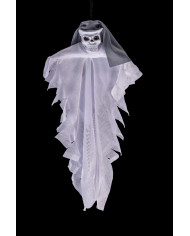 Hanging skeleton with white /grey dress h.cm.40 with label