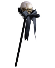 Sceptre avec tête de mort, h. 54 cm env., avec étiquette volante / étiquette