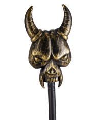 Zepter mit Totenkopf, bronzefarben, zerlegbar, ca. 100 cm lang in Beutel mit Aufhänger