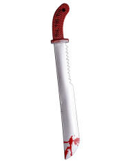 Coutelas sanglant, h. 60 cm env., sur papier cartonné