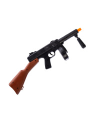 Fusil en plastique long. 50 cm env., avec son, avec étiquette volante / étiquette