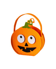 Bolsa calabaza de fieltro de 15 cm de alto aprox. con etiqueta colgante/etiqueta adhesiva