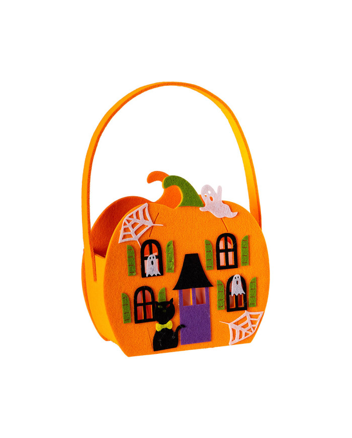 Tasche aus Filz mit Fenstern, ca. 24 cm hoch mit Pappschild/Etikett