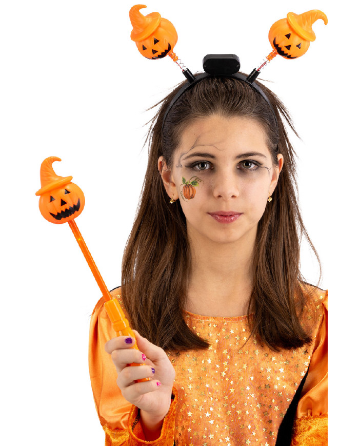 Lighting pumpkin decoration cm. 23 (batteries included) on card