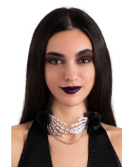 Collarino con mani scheletro su cartoncino