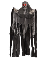 Hanging skeleton with chains h.cm.80 with lights (batteries included) with label