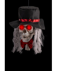 Hanging skeleton groom head  h.cm.30 (batteries included) with label