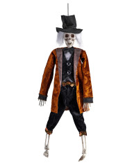 Esqueleto Lord para colgar con chaqueta marrón de 40 cm de alto aprox. con etiqueta colgante/etiqueta adhesiva