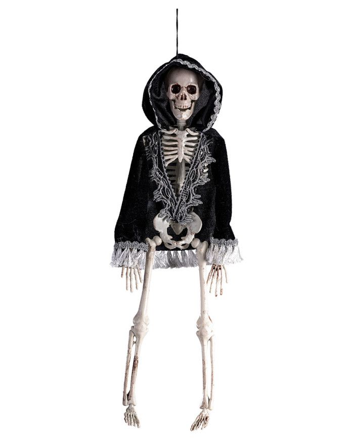 Hanging skeleton with jacket and hood h.cm.40 with label