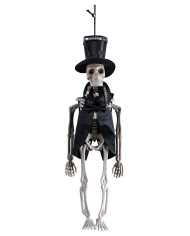 Squelette lord avec chapeau à suspendre, h. 35 cm env., avec étiquette volante / étiquette