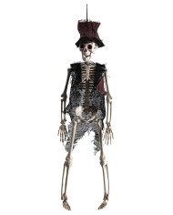 Hanging skeleton with bodice and hat h.cm 44 with label