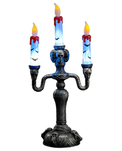 Candelabro de 40 cm de diám. aprox. con luces (pilas no incluidas) con etiqueta colgante/etiqueta adhesiva