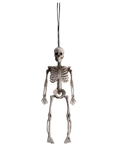 Esqueleto para colgar de plástico de 20 cm de alto aprox. con etiqueta colgante/etiqueta adhesiva