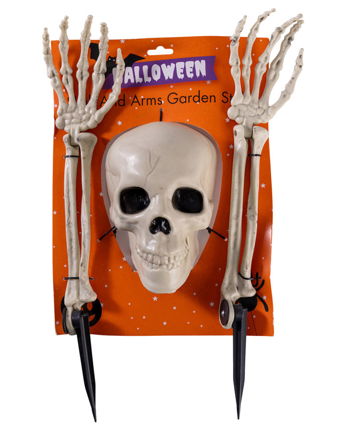 3 skeleton bones with pickets on card