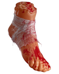 Pied sanglant h. 20 cm env. en plastique dur, avec étiquette volante / étiquette