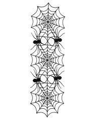 Centrotavola nero in feltro con ragnatele cm.110x30 ca. con cartellino/etichetta