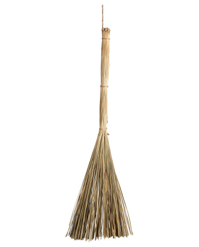 Balai de sorgho, h. 80 cm env., avec étiquette volante / étiquette Balai de sorgho, h. 80 cm env., avec étiquette volante / étiquette