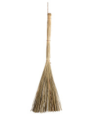 Balai de sorgho, h. 80 cm env., avec étiquette volante / étiquette Balai de sorgho, h. 80 cm env., avec étiquette volante / étiquette