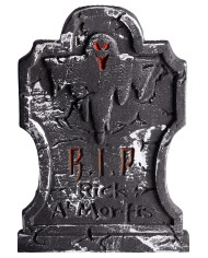 Lapide croce in polistirolo h.cm.43x30 ca. con cartellino/etichetta