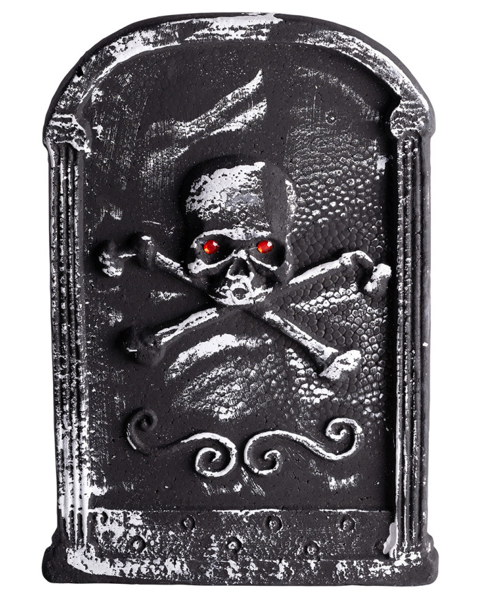 Skull tombstone h.cm.36x25 with label
