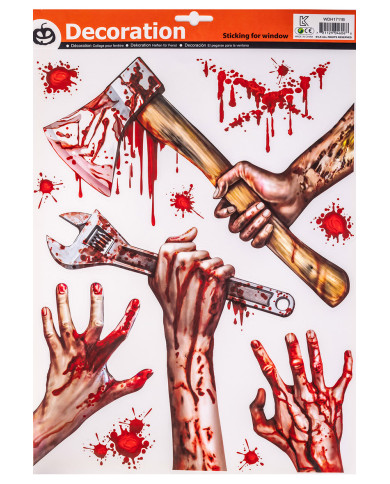 Vetrofania halloween mod.ass.h.cm.37x29 ca. in busta con cavallotto