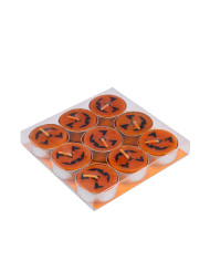 9 bougies halloween diam. 4 cm env., dans une boîte en PVC
