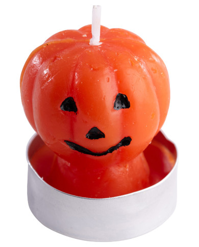 4 velas calabaza de 4,5 cm de diám. aprox. en caja de PVC