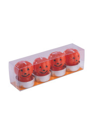 4 velas calabaza de 4,5 cm de diám. aprox. en caja de PVC