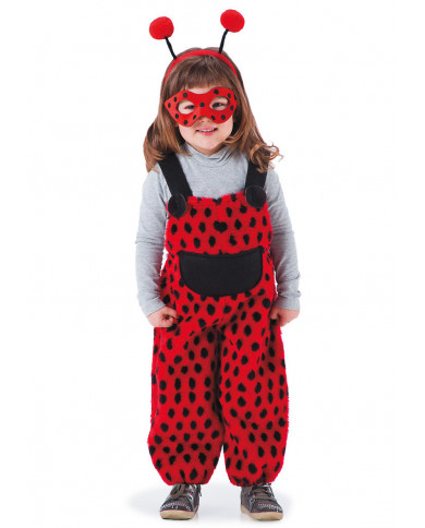 Plush overall for kid with adjustable suspenders, mask and