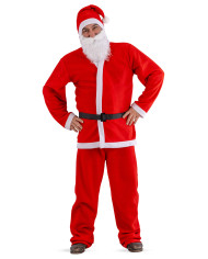 Costume babbo natale in pile t.u.(l/xl) in busta c/gancio