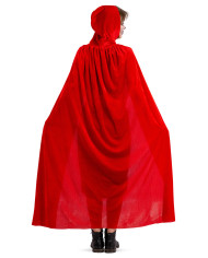 Capa de terciopelo rojo con capucha de 130 cm de largo aprox. en bolsa con gancho