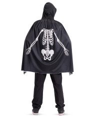 Jersey cape with skeleton printing and hood length cm. 80 in bag w/hook