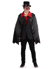 Cape en satin avec col et dessins imprimés, long. 90 cm env., dans un sachet avec crochet Cape en satin avec col et dessins imprimés, long. 90 cm env., dans un sachet avec crochet