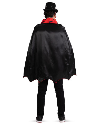 Cape en satin avec col et dessins imprimés, long. 90 cm env., dans un sachet avec crochet Cape en satin avec col et dessins imprimés, long. 90 cm env., dans un sachet avec crochet